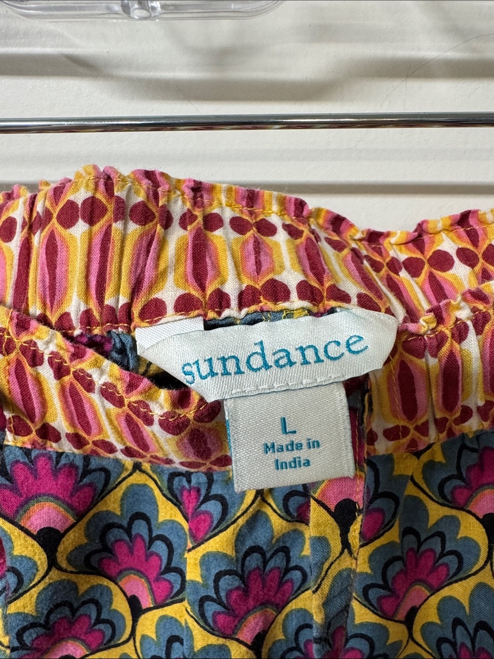Sundance Leia Patterned Capri Pants in Pink, Blue & Yellow - Picture 2 of 2